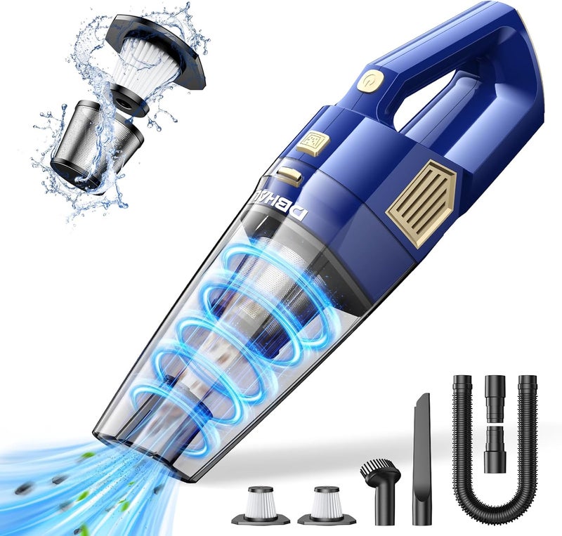 DBHAL Handheld Vacuum Cordless, 15000PA Powerful Suction Car Vacuum Cleaner Lightweight with Multi Accessories, Hand held Vacuum Cleaner Dust Busters Cordless Rechargeable for Car Home - Image 1
